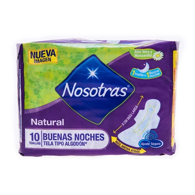 Toallas Sanitarias Buenas Noches Natural Nosotras 10 Und