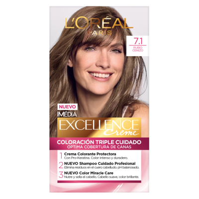 Tinte Rubio Cenizo #7.1 Excellence Creme Loreal