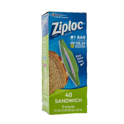 Funda Para Almacenar Sandwich Ziploc 40 Und/Paq