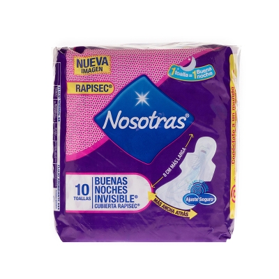 Nosotras Toallas Ultra Invisibles Rapisec Buenas Noches 10 Und