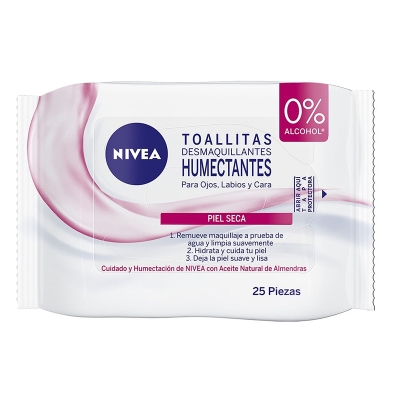 Toallitas Faciales Para Piel Seca Nivea 25 Und/Paq