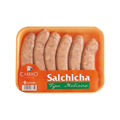 Salchicha Tipo Italiana Casero 6 Und/Paq