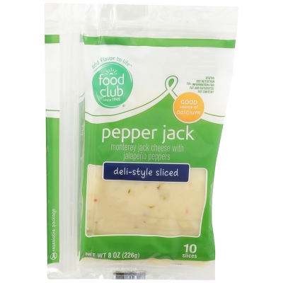 Queso Pepper Jack Rebanado Food Club 8 Onz