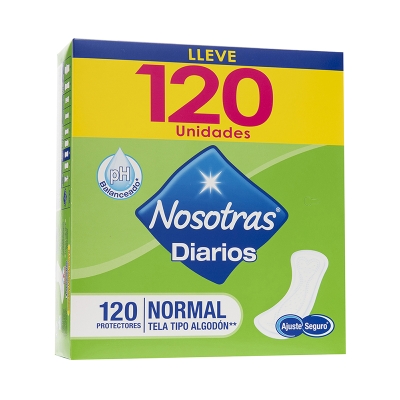 Protectores Diarios Regulares Nosotras 120 Und/Paq