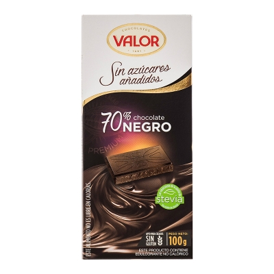 Chocolate Negro 70% Cacao  Sin Azúcar Valor 100 Gr