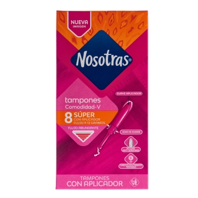 Tampones Super Con Aplicador Nosotras 8 Und/Paq