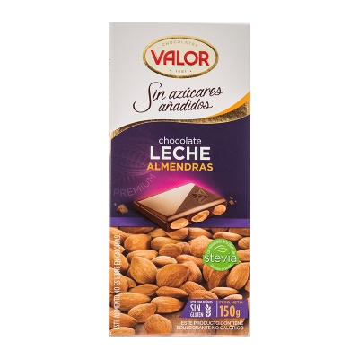 Chocolate Con Leche Y Almendras Sin Azucar Valor 150 Gr