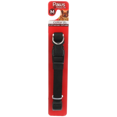 Collar Negro Mediano Para Perro Paws Premium