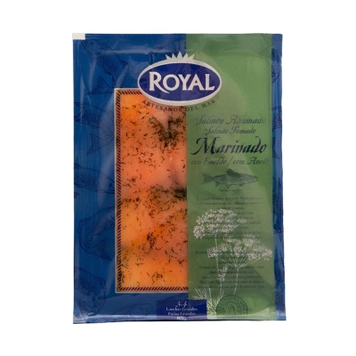 Salmon Ahumado Marinado Con Eneldo Congelado Royal 80 Gr