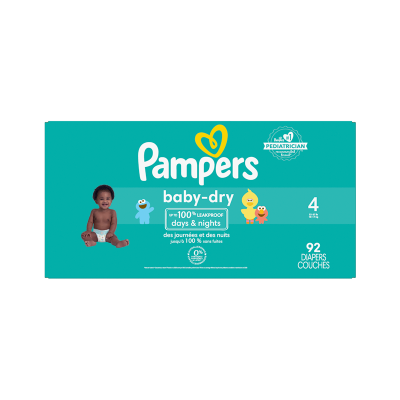 Pañales Etapa 4 Pampers Baby Dry 92 Und/Paq