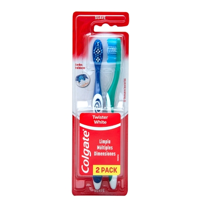 Cepillo Dental Colgate Twister White 2 Und/Paq