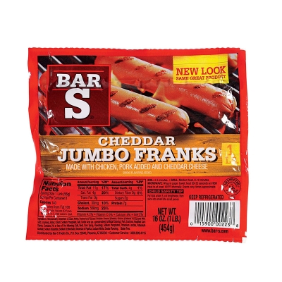 Cheese Jumbo Franks Bar-S 1 Lb