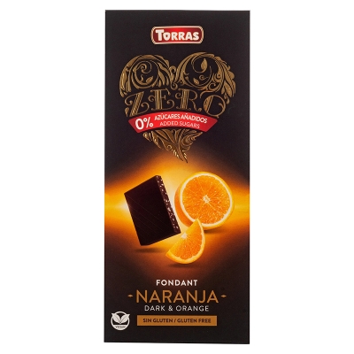 Chocolate Negro Con Naranja Sin Azucar Torras 125 Gr