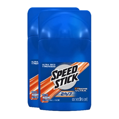 Desodorante Para Hombre Roll On Speed Stick Extreme Ultra 50 Ml, 2 Und/Paq