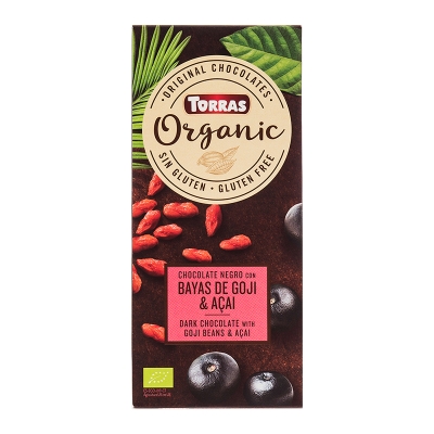Chocolate Organico Negro Con Goji Y Acai Torras 100 Gr