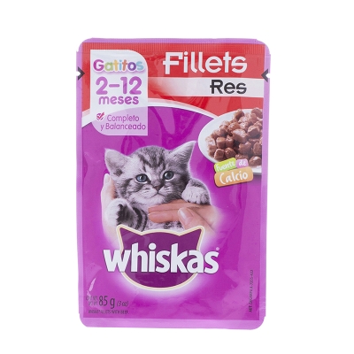 Alimento Para Gatos En Salsa Res Whiskas 85 Gr