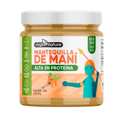 Mantequilla de Maní Alta en Proteína Virgin Nature 16 Onz