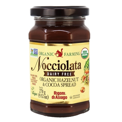 Crema De Avellanas Y Cocoa Organica Sin Lactosa Nocciolata 9.52 Onz