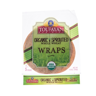 Wraps Organic Sprouted Whole Wheat Toufayan 10 Onz