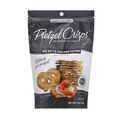 Galletas De Pretzel Sea Salt & Pepper Snack Factory 7.2 Onz