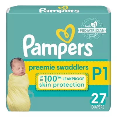 Pañales Swaddlers Prematuros Jumbo Pampers 27 Und/Paq