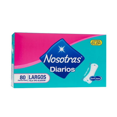 Protectores Diarios Largos Nosotras 80 Und/Paq