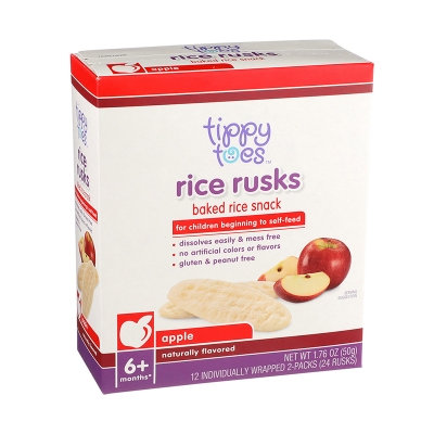 Snack Para Bebe De Arroz Y Manzana Tippy Toes 1.76 Onz