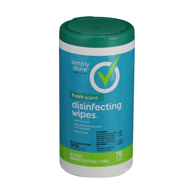 Wipes Desinfectantes Aroma Fresco Simply Done 75 Und/Paq