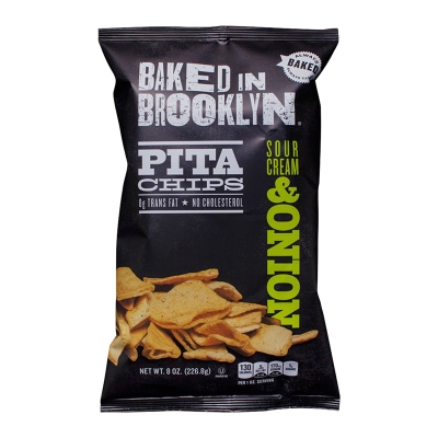 Pita Chips Sour Cream And Onions Baked In Brooklyn 8 Onz