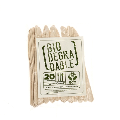 Cuchillos Desechables Biodegradables Eco Bio Green 20 Und/Paq