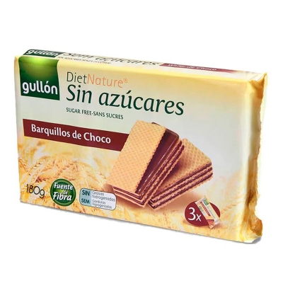 Galleta Barquillo Chocolate Sin Azucar Gullon 210Gr