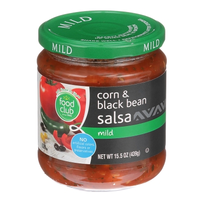 Salsa Mild Maiz Con Habichuela Negra Food Club 15.5 Onz