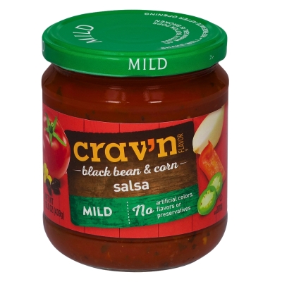 Salsa Mild Maiz Con Habichuela Negra Crav´n 15.5 Onz