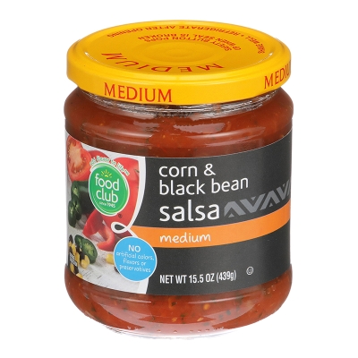 Salsa Medium Maiz Con Habichuela Negra Food Club 15.5 Onz