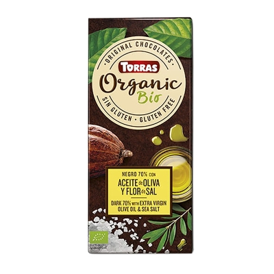 Chocolate Organico 70% Cacao Con Aceite De Oliva Y Flor De Sal Torras
