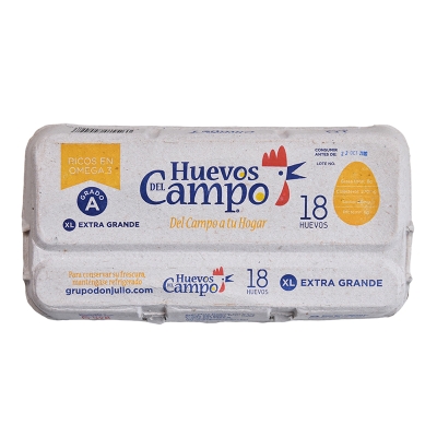 Huevos Blancos Extra Grandes Del Campo 18 Und/Paq