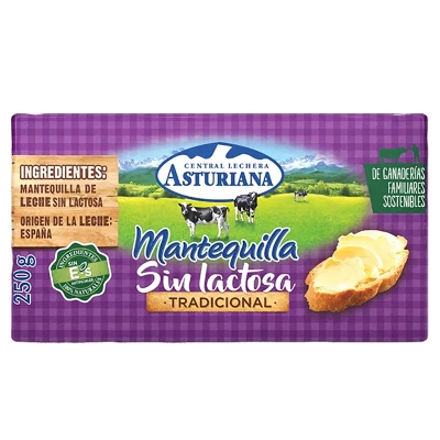 Mantequilla Sin Lactosa Asturiana 250 Gr
