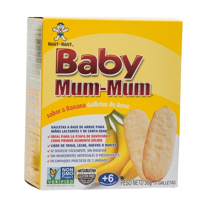 Galleta De Arroz Y Banana Para Bebes Baby Mum Mum 6M+ 50 Gr
