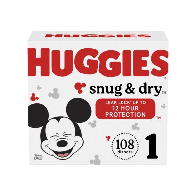 Pañales Snug & Dry #1 Huggies 108 Und/Paq