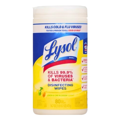 Wipes Desinfectantes Fragancia Citrica Lysol 80 Und/Paq