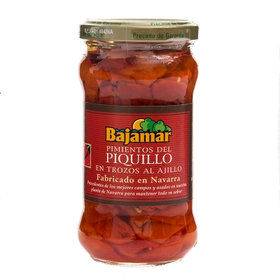 Pimiento Piquillo En Trozos Al Ajillo Bajamar 280 Gr