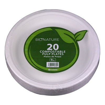 Platos Desechables Compostable Bionature #9 20 Und/Paq