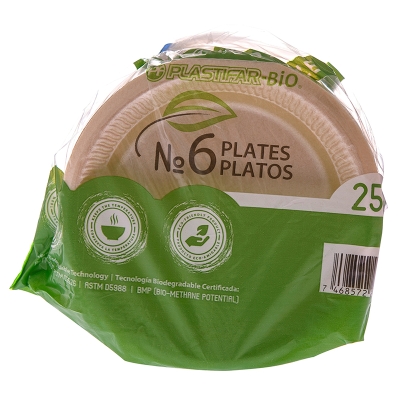 Plato De Foam Biodegradable #6 Plastifar 25 Und
