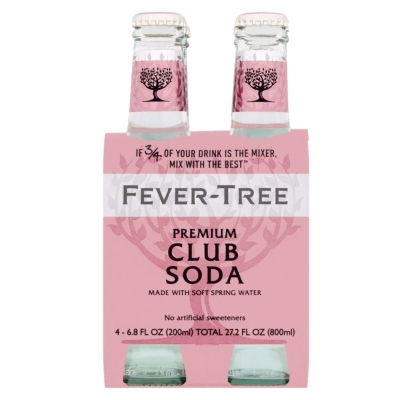 Club Soda Fever Tree 4 Und/Paq 200 Ml