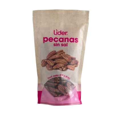 Pecans En Mitades Sin Sal Lider 8 Onz
