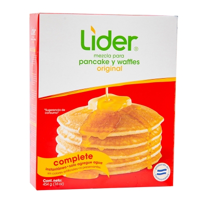 Mezcla Para Pancake Y Waffle Complete Lider 16 Onz