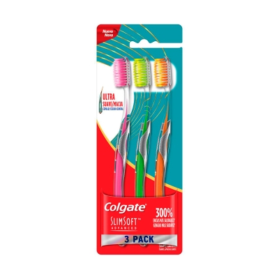 Cepillo Dental Colgate Slim Soft Avanzado 3 Und/Paq