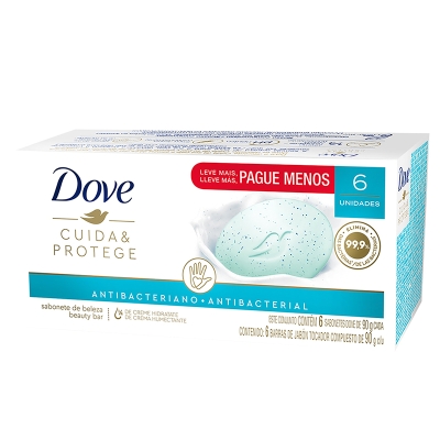 Jabon En Barra Cuida Y Protege Dove 90 Gr, 6 Und/Paq