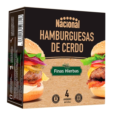 Hamburguesa De Cerdo A Las Finas Hierbas El Criollo 4 Und/Paq