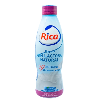 Yogurt Sin Lactosa Natural Rica 980 Gr